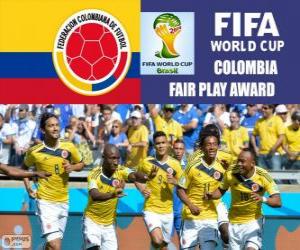 Puzzle Κολομβία, βραβείο Fair Play. Βραζιλία 2014 Παγκόσμιο Κύπελλο ποδοσφαίρου